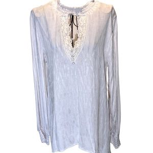 Altar’d State Boho Peasant Top SzL Beige